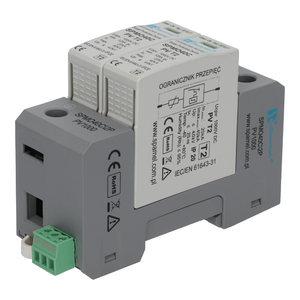 Warystorowy ogranicznik przepięć do instalacji fotowoltaicznych PV 2P, 1000V DC,  typ 2 (klasa C)  - Poglądowe zdjęcie